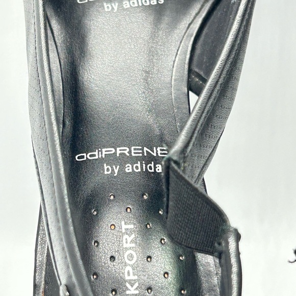 Rockport adiPRENE by Adidas Black Leather Slingback Heels with Chunky Heel SZ 9 - Picture 12 of 14